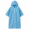 thumbnail image 1 of Djtdsds Kids' Solid Color Hooded Terry Cloth Beach Towel Poncho Robe with Zipper Cover-Up Size:One Size, 1 of 4
