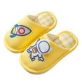 thumbnail image 1 of Djtdsds Kids' Space Slippers Breathable Non- Closed-Toe Indoor Slides Color:Yellow,Size:7-8 Years, 1 of 5