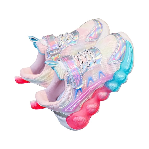 Djtdsds Little Girls Gradient Sole Accent Athletic Sneakers Hook and Loop Running Shoes Size:5.5-6 Years