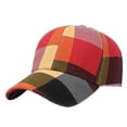 thumbnail image 1 of Djtdsds Plaid Flannel Baseball Cap Adjustable Curved Brim Sun Hat for Men Women Fall Winter Casual Outdoor Size:One Size, 1 of 8