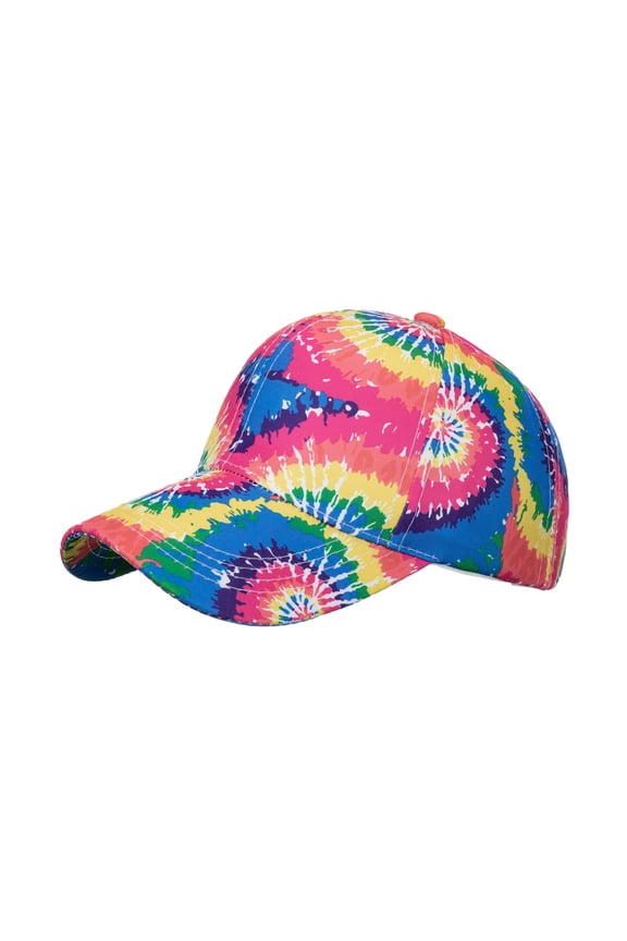 Tie Dye Baseball Cap Adjustable Curved Brim Breathable Sun Hat for Men Women Summer Casual Outdoor Size:One Size