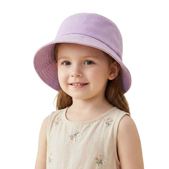 Djtdsds Toddler Kids Solid Color Bucket Hat Wide Brim Sun Hat for Boys and Girls Size:3-5 Years