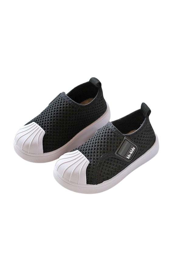Toddler Slip-On Mesh Sneakers Shell Toe Breathable Lightweight Casual Shoes Size:30