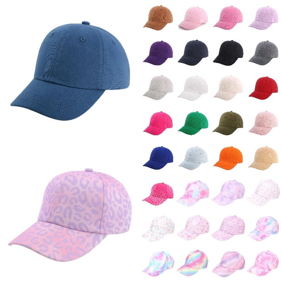 Djtdsds kids Hats Solid Color Baseball Cap Solid Color Adjustable Cotton Sun Hat for Boys and Girls Size:2-5 Years
