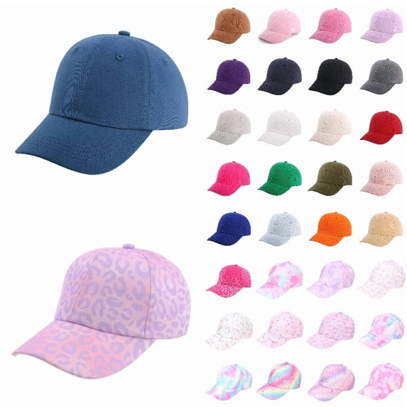 Djtdsds kids Hats Solid Color Baseball Cap Solid Color Adjustable Cotton Sun Hat for Boys and Girls Size:5-8 Years