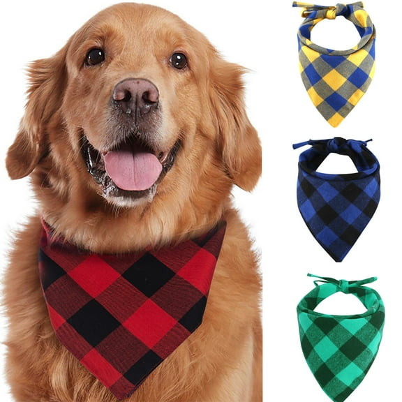 kladzum 1Pc Dog Bandana Dog Plaid Scarf Pet Saliva Towel with Costume Decor Hats for Small Dog Saliva Scarf, Pet Dog Bandanas Outdoor Dog Fall Bandanas Accessories