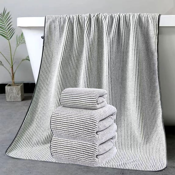 Djunllk 2 Piece Towel Set Absorbent & Quicker to Dry, Lighter Weight, Soft Cotton Towels for Bathroom Hotel Pool, 1 Bath Towels 1 Hand Towel