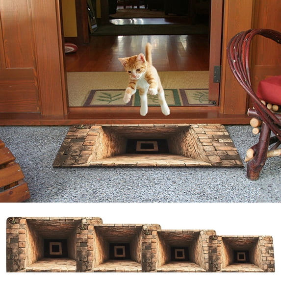 Djunllk 3D Visual Effect Diatomaceous Door Mat - Realistic Visual Impact Absorbent & Non Slip Versatile for Front Door Entryway Bathroom, 19 x 31 inch