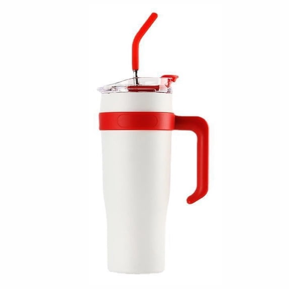 Djunllk 40oz Tumbler with Straw Insulated Stainless Steel Water Bottle with Handle Cup Holder Friendly
