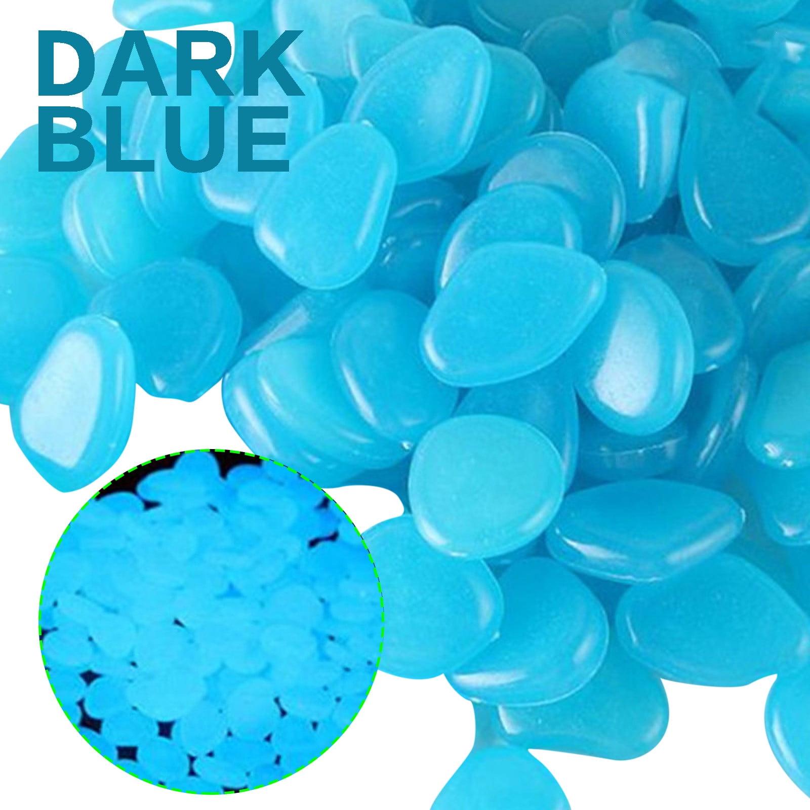 kladzum 500pcs Glowing Pebbles, Glowing Rocks in The Dark Rocks Outdoor Decor, Pebbles Luminous Stones Rocks for Garden Decoration, Fish Tank Decorations