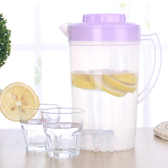 Djunllk 68 oz 2 Liter Pitcher with Lid & Handle Large Water Jug for Ice Tea Cold Water Juice Containers for Coffee Juice and Homemade Beverage