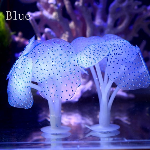 kladzum Aquarium Fish Tank Fluorescent Soft Silica Gel Coral, Aquarium Lights Fish Tank Decorations