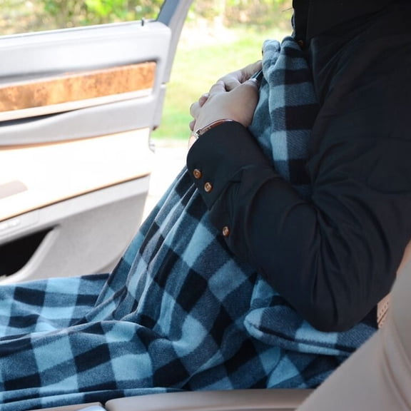 Djunllk Car Electric Heated Blanket - Flannel Heating Blanket for Shoulder and Back, Portable 12V Knee Pads Heating Shawl, 58 x 43 inch