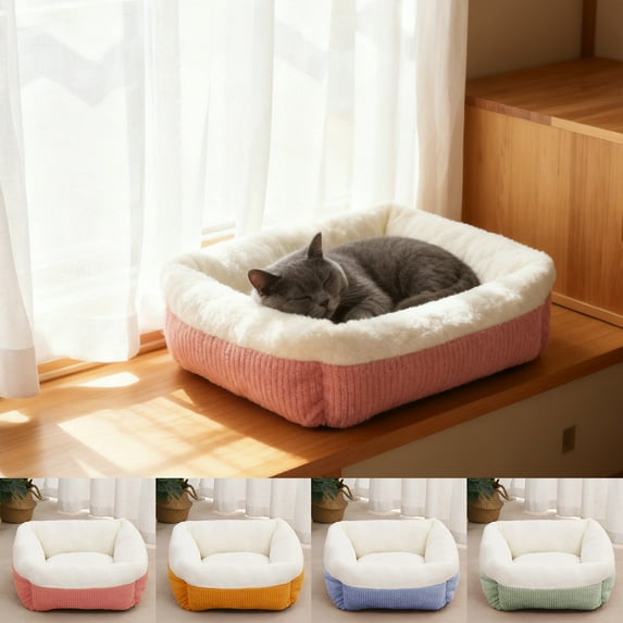 Djunllk Cat Bed Cozy Sleeping Pad Washable Soft Fur Small Dog Bed for Puppy Kitten Small Pets