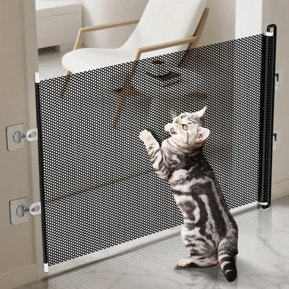 Djunllk Cat Dog Gate Indoor - Flexible Pet Gate Antis Fence, Dog Gates for Doorways Stairs, Puppy Barrier Fence for House, Doorways Stairs, No Assembly, No Drilling, 49.2 x 19.6 in