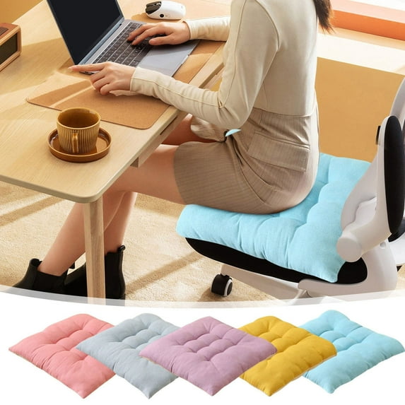 Djunllk Chair Cushions with Strap, Textured Seat Cushion Comfy Thick Breathable Office Chair Cushion for Dining Chairs, Office Chairs, Hardwood Floors, Office Desk Living Room, 11.8"/30cm