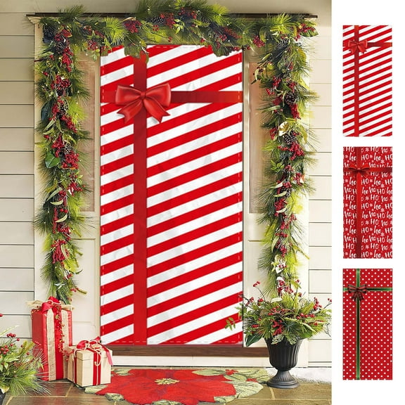 Djunllk Christmas Celebration Door Cover Winter Door Cover for Holiday Door Banner Photo Background Door Decoration Home Party Decoration Supplies, 70.8 x 31.5