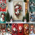 thumbnail image 1 of Djunllk Christmas Decorations Door Cover for Front Door Decor, 3D Visual Effects Santa Claus Snowman Gnomes Pattern Banner Xmas Winter Seasonal Holiday Party Porch Wall Hanging Cover, 71 x 35 inches, 1 of 7