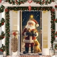 thumbnail image 1 of Djunllk Christmas Decorations Door Cover Santa Claus Front Door Cover Xmas Hanging Banner Santa Background for Home Holiday Christmas Celebration, 70.8 x 35.4 inches, 1 of 6