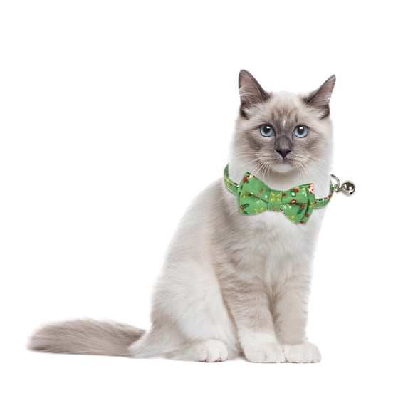kladzum Christmas Dog Collar and Bowtie, Christmas Puppy Small Pet Collar Necklace with and Soft Bow, Pet Accessories for Puppy Dogs Cats Pets