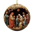 thumbnail image 1 of Djunllk Christmas Nativity Scene Ornaments, Xmas 2D Flat Religious The Birth of Jesus Christmas Hanging Ornaments Christmas Decorations for Holiday, Party, Home, 1 of 5