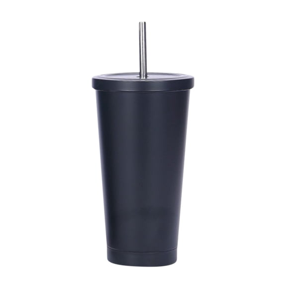 Djunllk Coffee Tumbler with Straw 17oz Portable Insulated Stainless Steel Coffee Cup