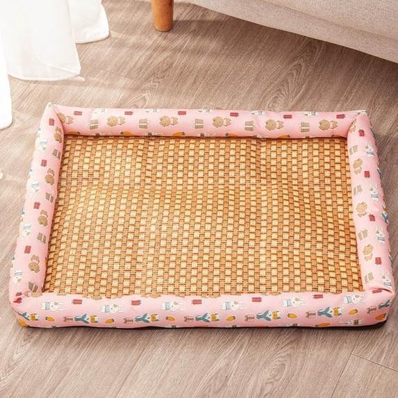 Djunllk Cooling Cat Bed Weaving Sleeping Pad Washable Comfy Small Dog Bed for Puppy Kitten Small Pets