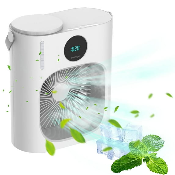 Djunllk Cooling Fans That Blow Cold Air, Misting Fan, 3 Speeds, 900ml, USB Desk Fan Portable Fan Evaporative Air Cooler, Quiet Personal Fan for Bedroom Home Office