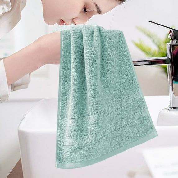 Djunllk Cotton Hand Towels Textured Stripe Cozy Soft, Premium Microfiber Hair Towel Highly Absorbent, Washcloths Basic Bathroom Towels for Bathroom Hotels Gym, 29.1" x 13.4"
