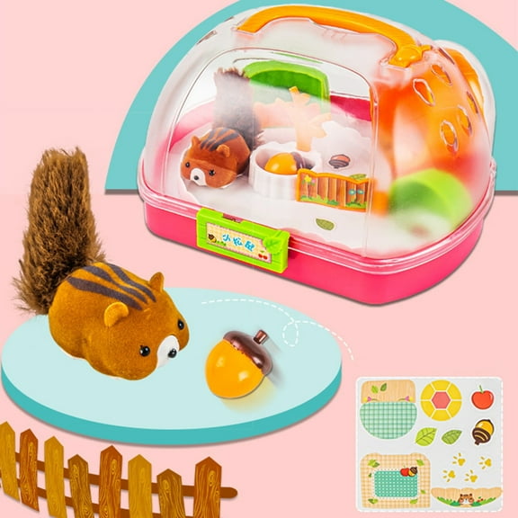 Gifts for Kids! Djunllk Creatures House Kids Toys Kit, Cute Small Squirrel Keeping Pretend Play Toys Set for Toddlers Kids, Role Playing Game Birthday Gifts For Boys And Girls