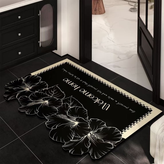 Djunllk Diatomaceous Bath Mat - Highly Absorbent Non Slip Floor Mat, Soft & Quick Drying for Bathroom, Kitchen, Front Door, 15 x 23 inch