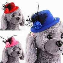 kladzum Dog Hat for Small Dogs Cats Party Holiday Cap, Pet Summer Cap Dog Hat Visor Hat Cap Feathers Lace Hat, Puppy Hats Pet Costumes Accessories