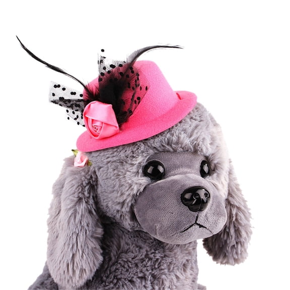kladzum Dog Hat for Small Dogs Cats Party Holiday Cap, Pet Summer Cap Dog Hat Visor Hat Cap Feathers Lace Hat, Puppy Hats Pet Costumes Accessories