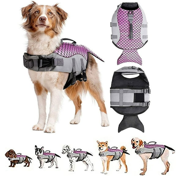 Djunllk Dog Life Jacket Vestsswimsuit Buoyancy Pet Dog Anti-Tear Belt, Swimming Vests for Dogs, Pet Swimsuit Preserver for Swimming Pool Beach Boating