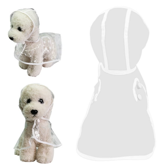 kladzum Dog Raincoat Hooded, Water Proof Dog Rain Jacket Transparent Raincoat White Dog Raincoat Spring and Summer Teddy Small Dog, Dogs Lightweight Rain Jacket