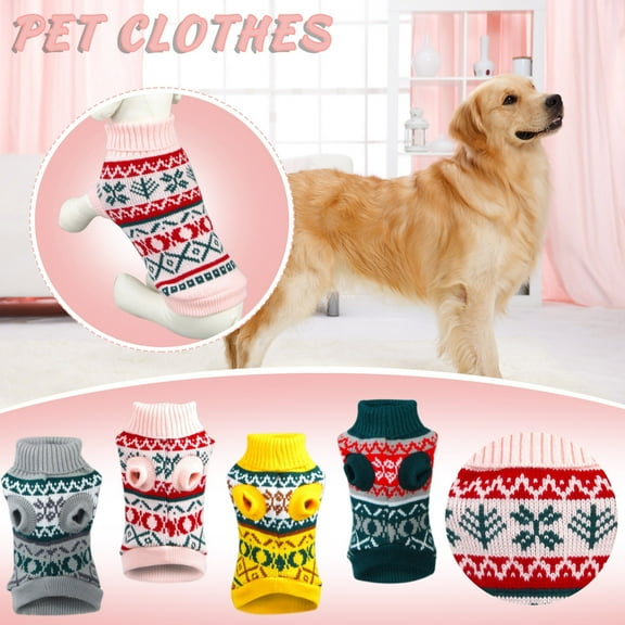 kladzum Dog Sweaters Dog Warm Shirt Fall and Winter Small and Medium-Sized Cats and Dogs Rhombus Knitted Pet Clothes, Dog Sweaters, Small Dog Coat Warm Sweartershirts
