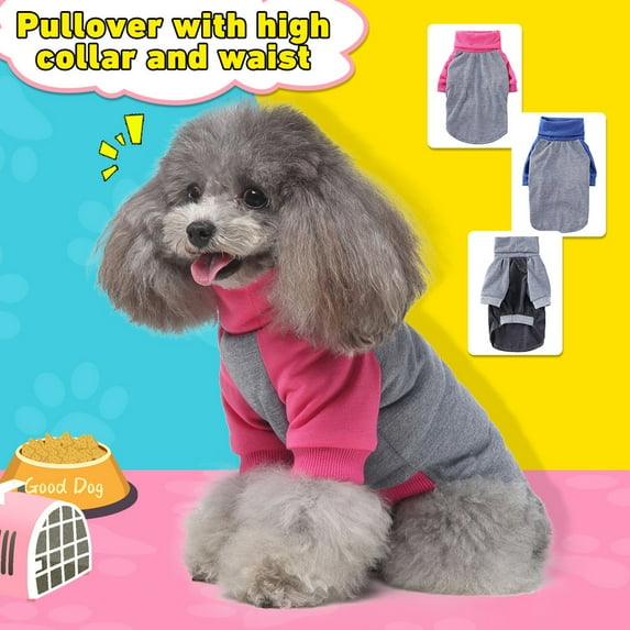 kladzum Dog Sweaters Dog Warm Shirt Pet Clothes Color Striped Turtleneck Pullover Two-Legged Pet Sweater, Dog Sweaters, Small Dog Coat Warm Sweartershirts