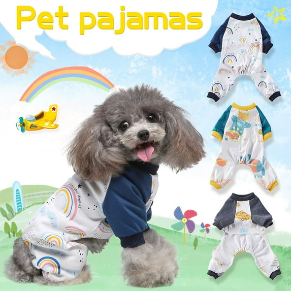 kladzum Dog Sweaters Dog Warm Shirt Pet Pajamas Printed Four-Legged Pajamas Knitted Pet Clothes, Dog Sweaters, Small Dog Coat Warm Sweartershirts