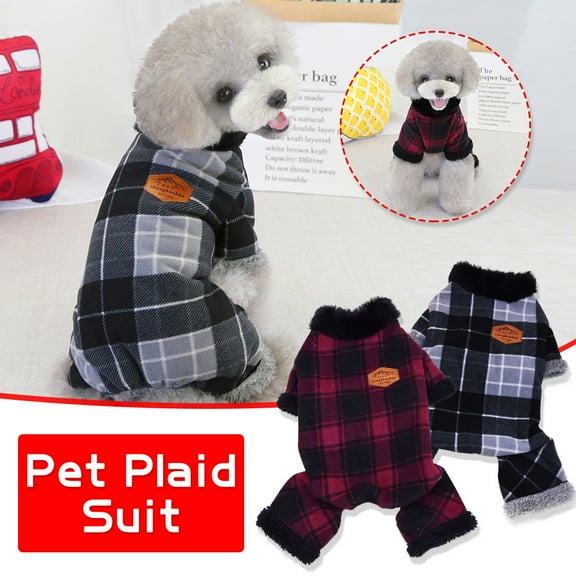 kladzum Dog Sweaters Dog Warm Shirt Plaid Four-Legged Clothing Fall and Winter New Clothing, Dog Sweaters, Small Dog Coat Warm Sweartershirts