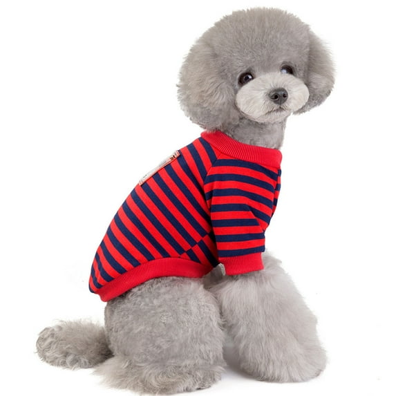 kladzum Dog Sweatshirts, Soft Dog Clothes Pet Coats, Fashion Pet Spring and Summer Stripe Costumes Pet T-Shirt Dog Sweater