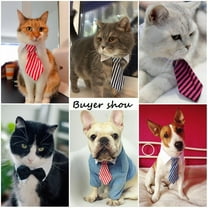 kladzum Dog Ties, Pet Neckties for Small Dogs Cats, Puppy Bowties Neck Ties Neck Tie Striped Collar Bib Scarf Fake Neckline Water Towel for Holiday Wedding Party Gift