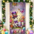 thumbnail image 1 of Djunllk Easter Door Cover - Fine Bunny Eggs Pattern Easter Theme Spring Decor for Holiday Party Room Wall Front Door Outdoor Indoor, 70.8 x 35.4 inch, 1 of 6