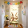 thumbnail image 1 of Djunllk Easter Door Cover - Fine Bunny Eggs Pattern Easter Theme Spring Decor for Holiday Party Room Wall Front Door Outdoor Indoor, 70.8 x 35.4 inch, 1 of 6