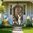 thumbnail image 1 of Djunllk Easter Door Cover - Fine Bunny Eggs Pattern Easter Theme Spring Decor for Holiday Party Room Wall Front Door Outdoor Indoor, 70.8 x 35.4 inch, 1 of 6