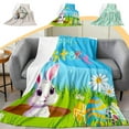 thumbnail image 1 of Djunllk Easter Throw Blanket for Couch, 28x39in Fuzzy Flannel Blanket, Cute Bunny and Colorful Eggs Pattern Blanket Holiday Gifts for Women Men, Cozy Thick Warm Blankets Bed Room Decor, 1 of 7