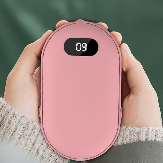 Djunllk Hand Warmers Rechargeable - Cute Pebble-Shaped Portable Electric Hand Warmers, USB Charging, Digital Display, Winter Heated Hand Warmers