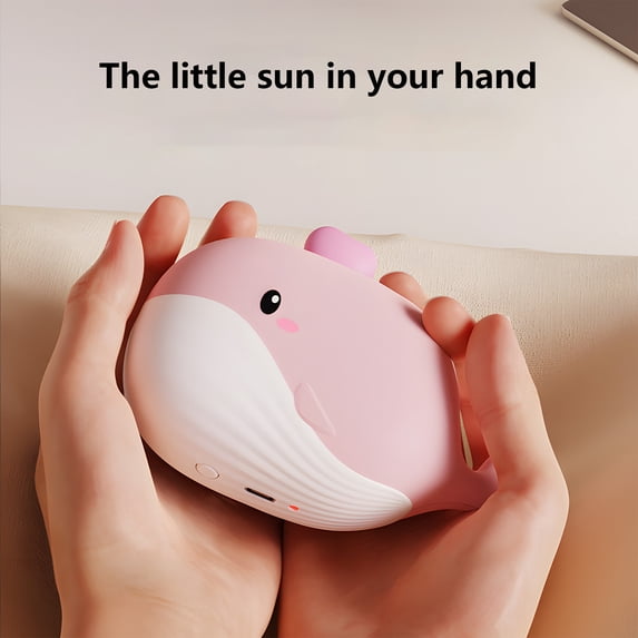 Djunllk Hand Warmers Rechargeable - Cute Whale-Shaped Portable Electric Hand Warmers, USB Charging, Winter Heated Hand Warmers