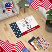 Djunllk Independence Day Door Mat - 4Th of July Patriotic Welcome Doormat, Non-Slip Rubber Backing Door Rug, Vintage Linen Floor Mat for Front Door, 15.7" x 23.6"