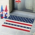 thumbnail image 1 of Djunllk Independence Day Door Mat - 4th of July Decor Vintage Patriotic Welcome Doormat, Star and Stripe Flag Print Linen Door Rug with Non-Slip Backing, 15.7" x 23.6", 1 of 6