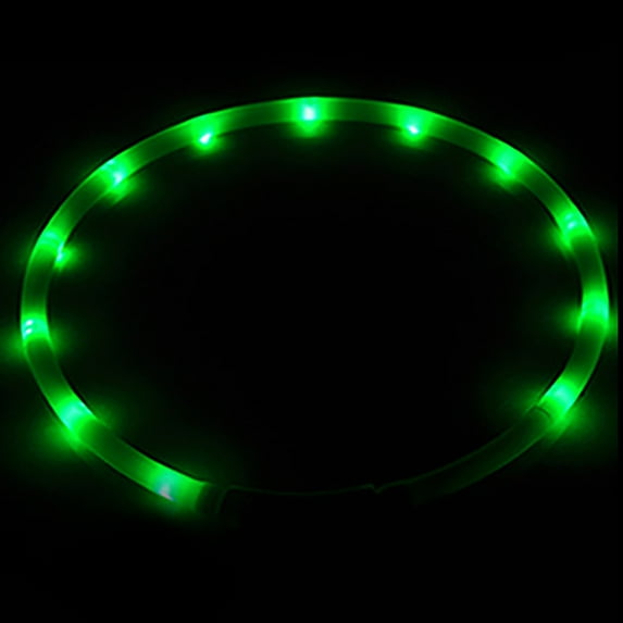 kladzum LED Dog Collar, Light Up Dog Collars, LED Luminous Collar USB Charging Dog Color 12 LED Lights, Rechargeable Dog Lights for Night Walking, Universal, Reusable Necklace